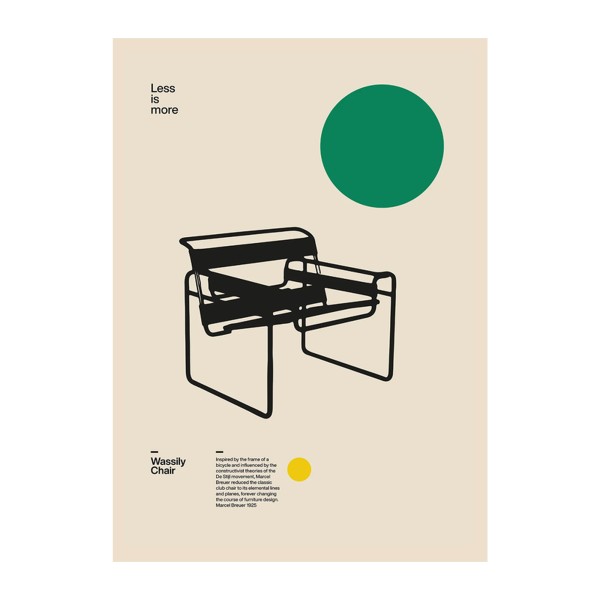 Poster . BAUHAUS WASSILY CHAIR . DAVID VINEIS