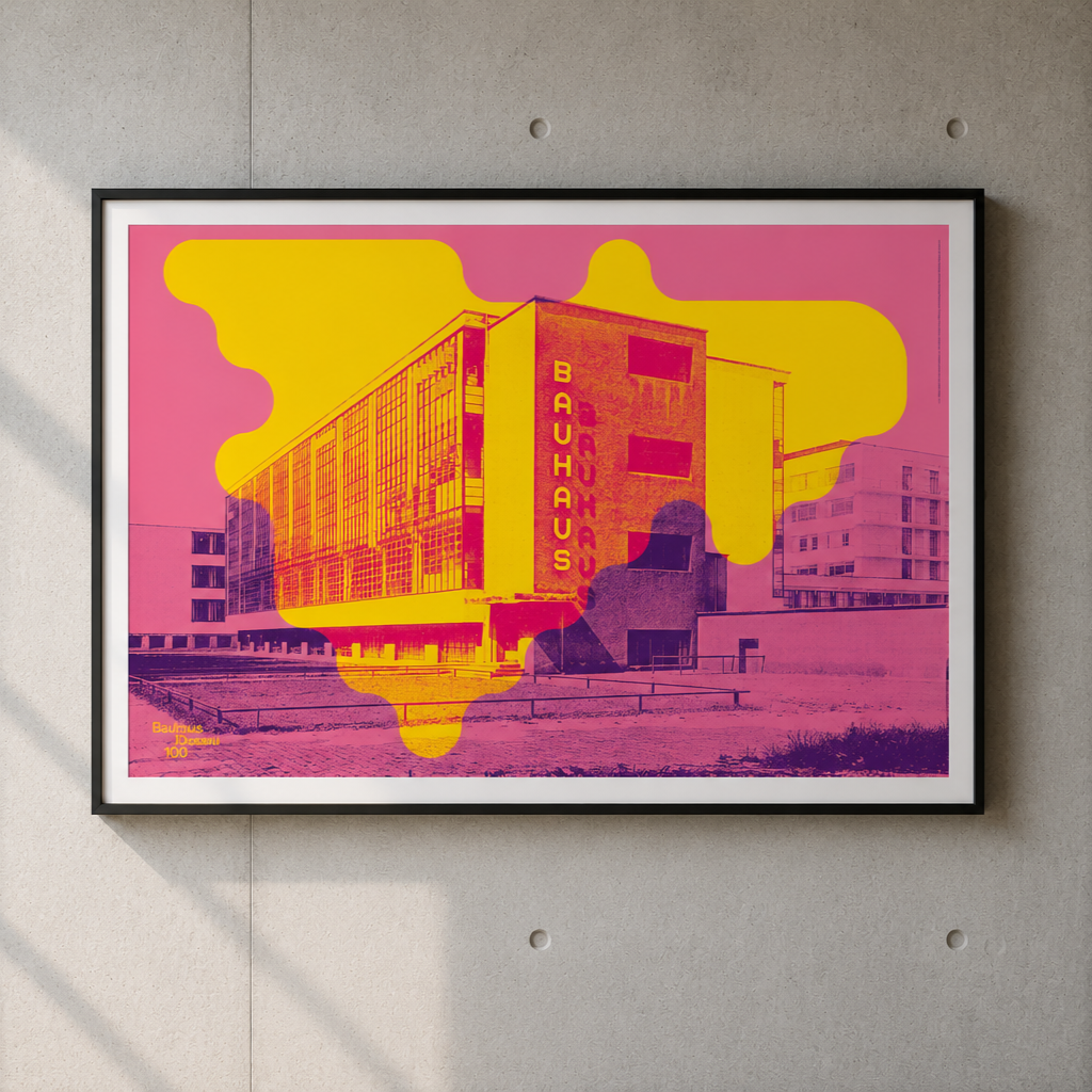 Poster . BAUHAUS BUILIDNG . Bauhaus Dessau 100 . edited by muse