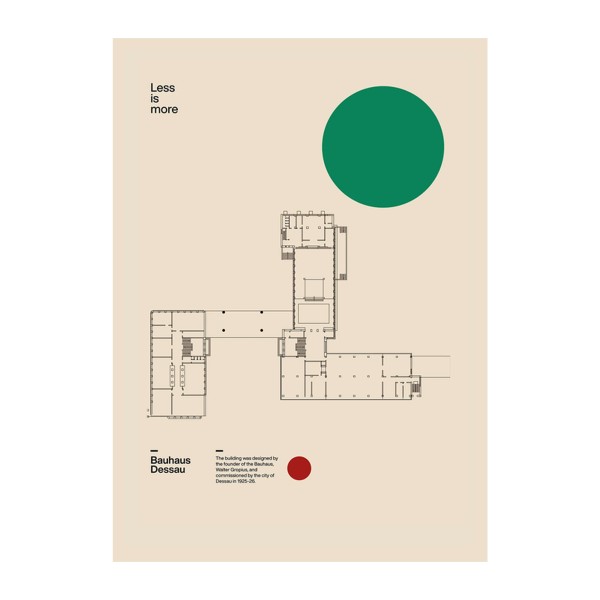 Poster . BAUHAUS DESSAU PLAN . DAVID VINEIS