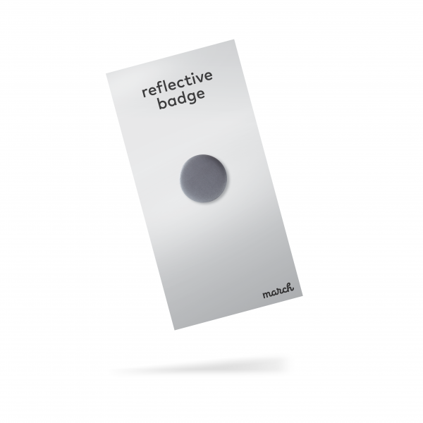 Reflective Badge Maxi . MARCH . Silver