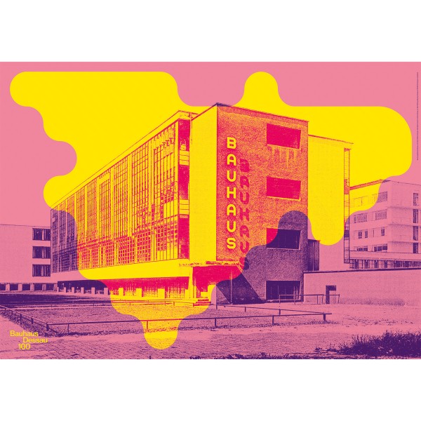 Poster . BAUHAUS BUILIDNG . Bauhaus Dessau 100 . edited by muse